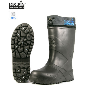 Сапоги зимние NORFIN BERINGS SPIKE с манжетой и шипами, антрацит -45С EVA р.36-37